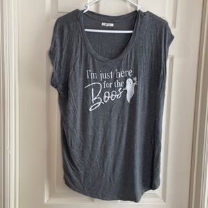 Maurice’s Grey Medium Halloween Cap Sleeve Soft Tee I’m Just Here for the Boos